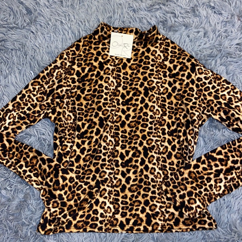 NWT Cheetah Print Mockneck